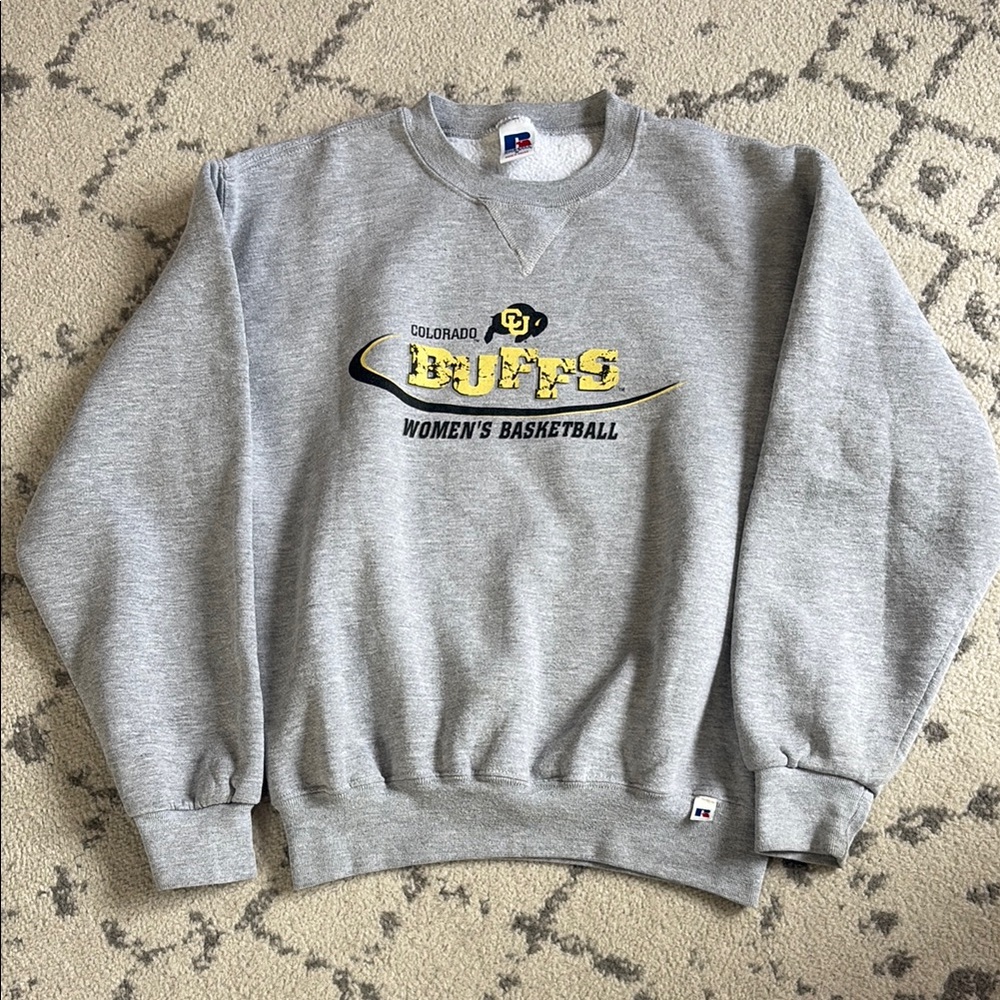Russell Athletic CU buffs women’s basketball crewneck hoodie grey